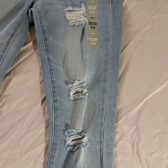 NEW Aeropostale Blue Skinny Jeans Distressed Style - Picture 10 of 12